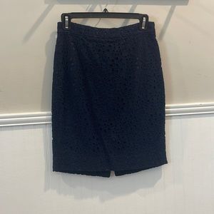 Eyelet pencil skirt